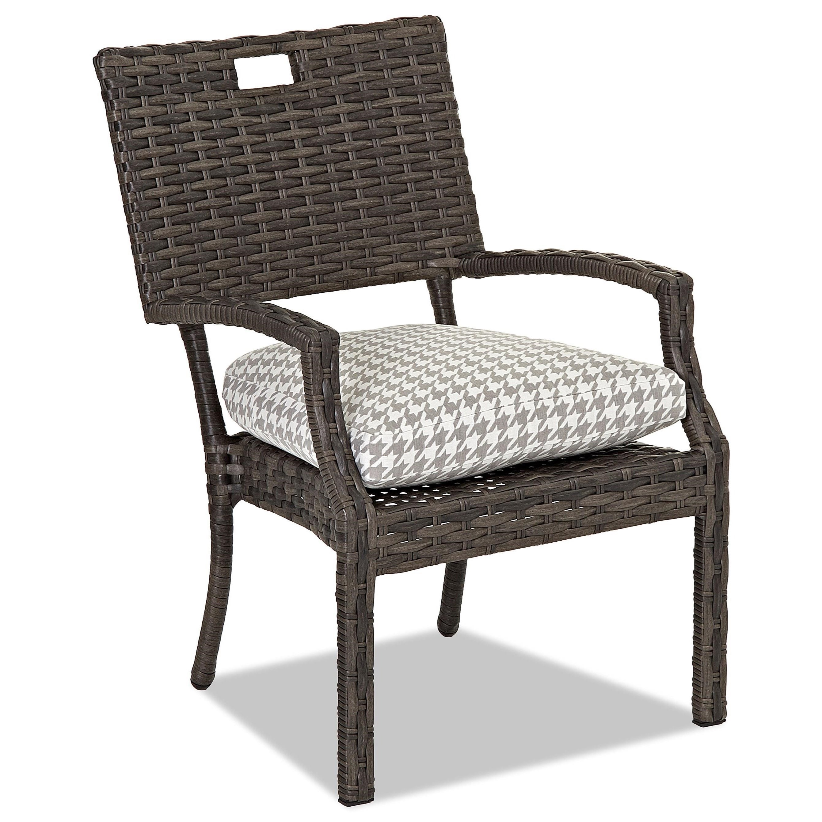 Klaussner Outdoor Cascade W5000 Stdr 4 Pack Stacking Patio Dining Chairs With Drainable Cushions Hudson S Furniture Outdoor Dining Arm Chairs