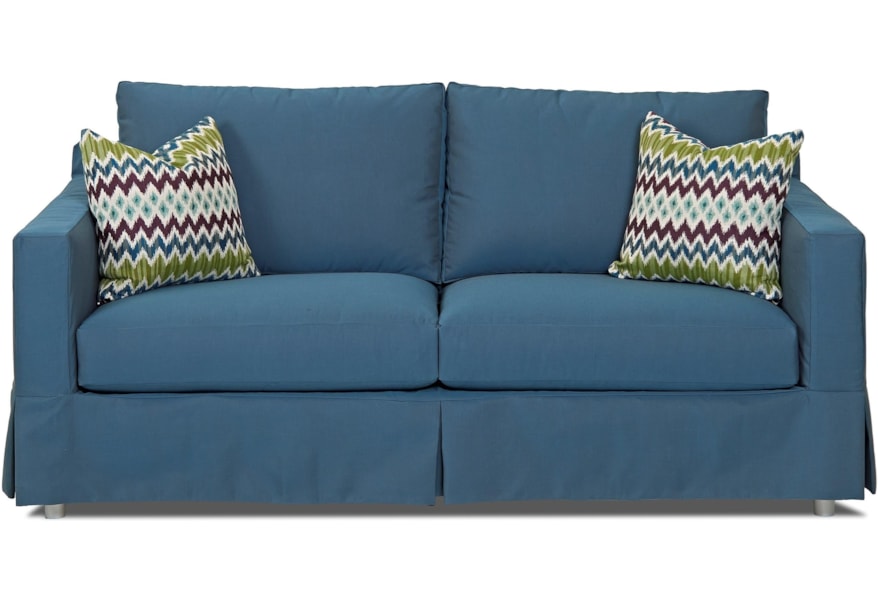 Klaussner Outdoor Aspen W3385 S Slipcovered 77 Sofa With Aspen W3385 S Outdoor Slipcovered