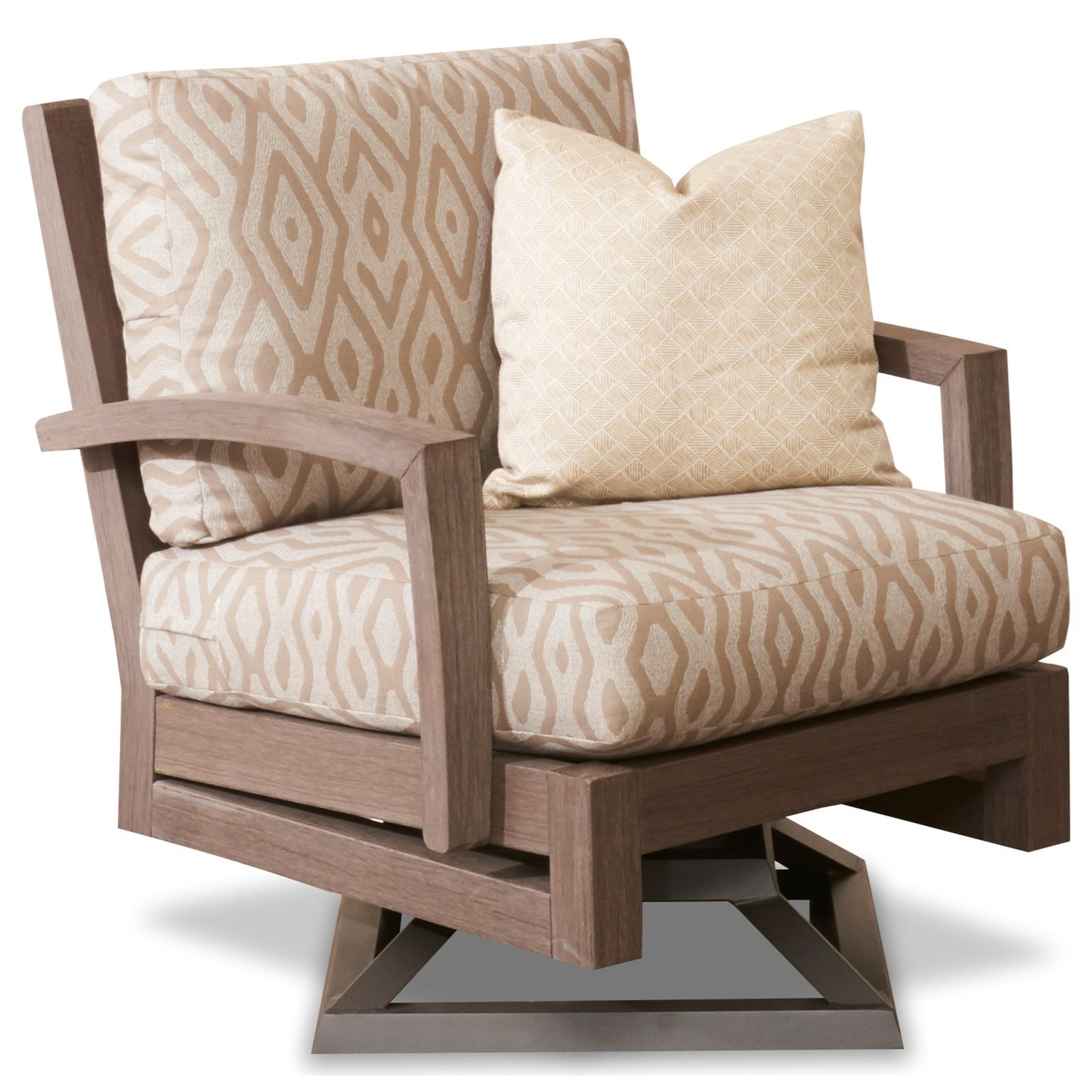 Klaussner Outdoor Sierra W8603 Srcdr Casual Outdoor Swivel Rocker Chair With Drainable Cushions Hudson S Furniture Outdoor Chairs