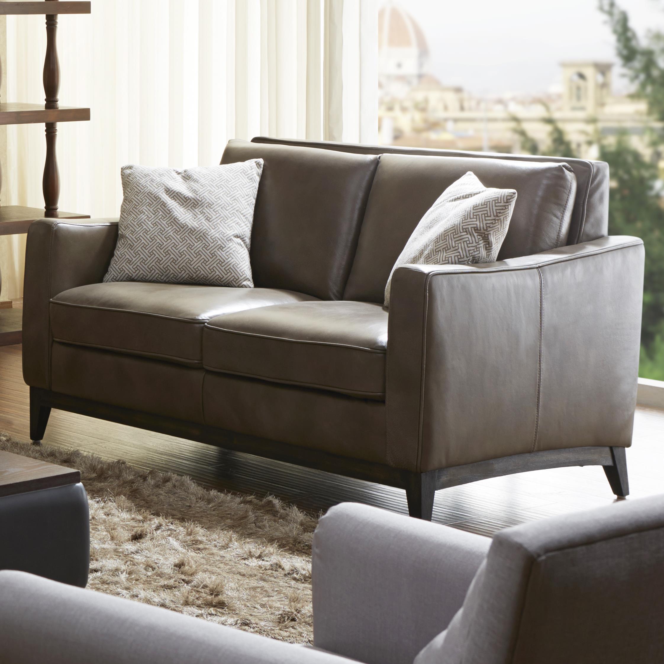 Warehouse M 1962 1962b 2 2a Contemporary Leather Match Loveseat