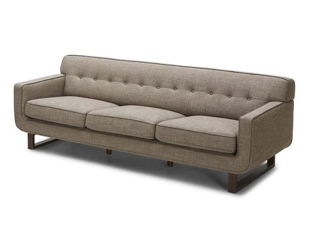Kuka Home 2677 Mid Century Modern Sofa With Wood Bracket Feet And Furniture Sofas Kuka Home 2677 Sofa 2677sofa