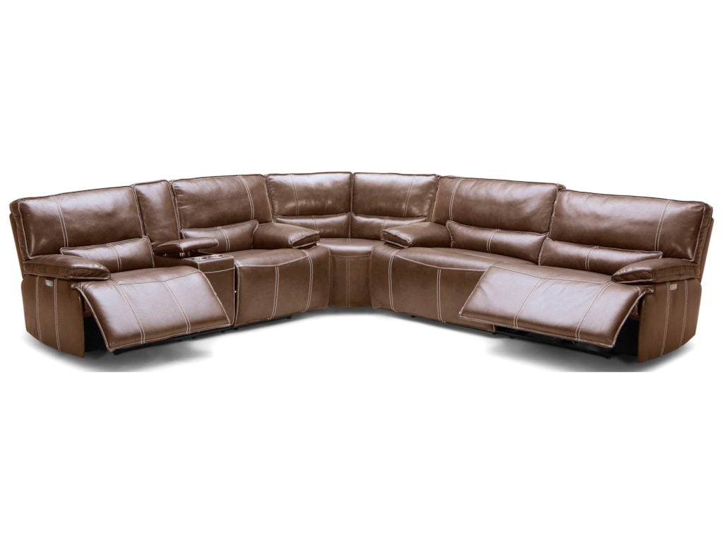 Km 080 Three Piece Reclining Sectional Sofa With Headrests And Usb Charging Ports By Bfw Lifestyle At Becker Furniture World