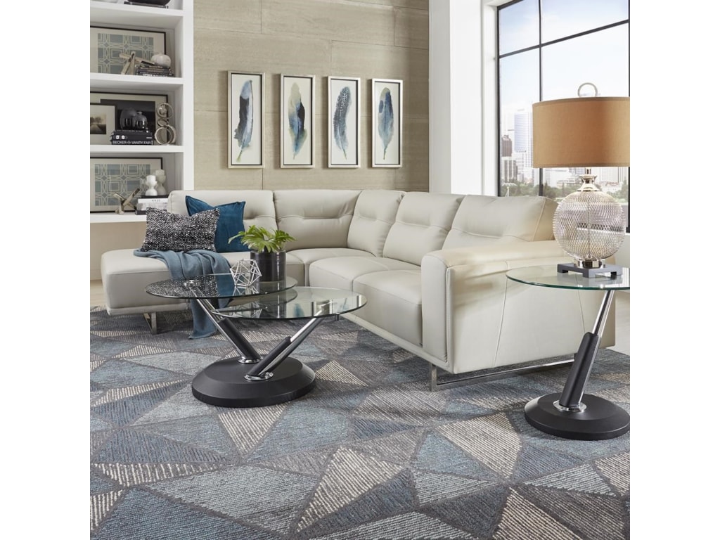 Darden Contemporary Sectional With Metal Base And Laf Chaise By Urban Evolution At Belfort Furniture