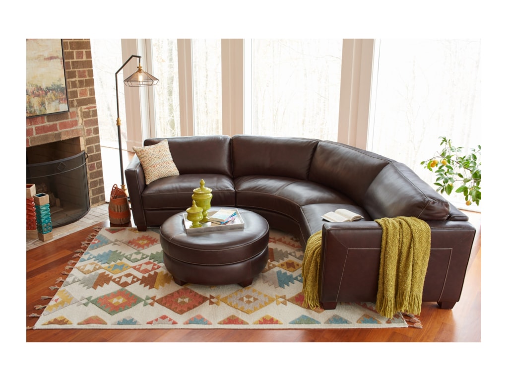 La Z Boy Allerton Three Piece Curved Leather Sectional Sofa La Z Boy Allerton3 Pc Sectional Sofa