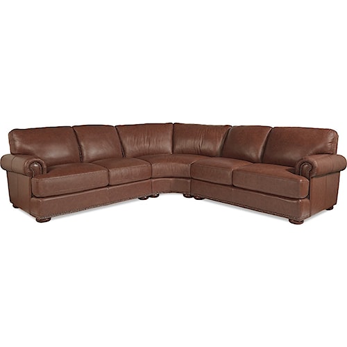 La Z Boy Andrew Traditional 3 Piece Sectional With Nailhead Trim La Z Boy Andrew Traditional 3 Piece Sectional With Nailhead Trim