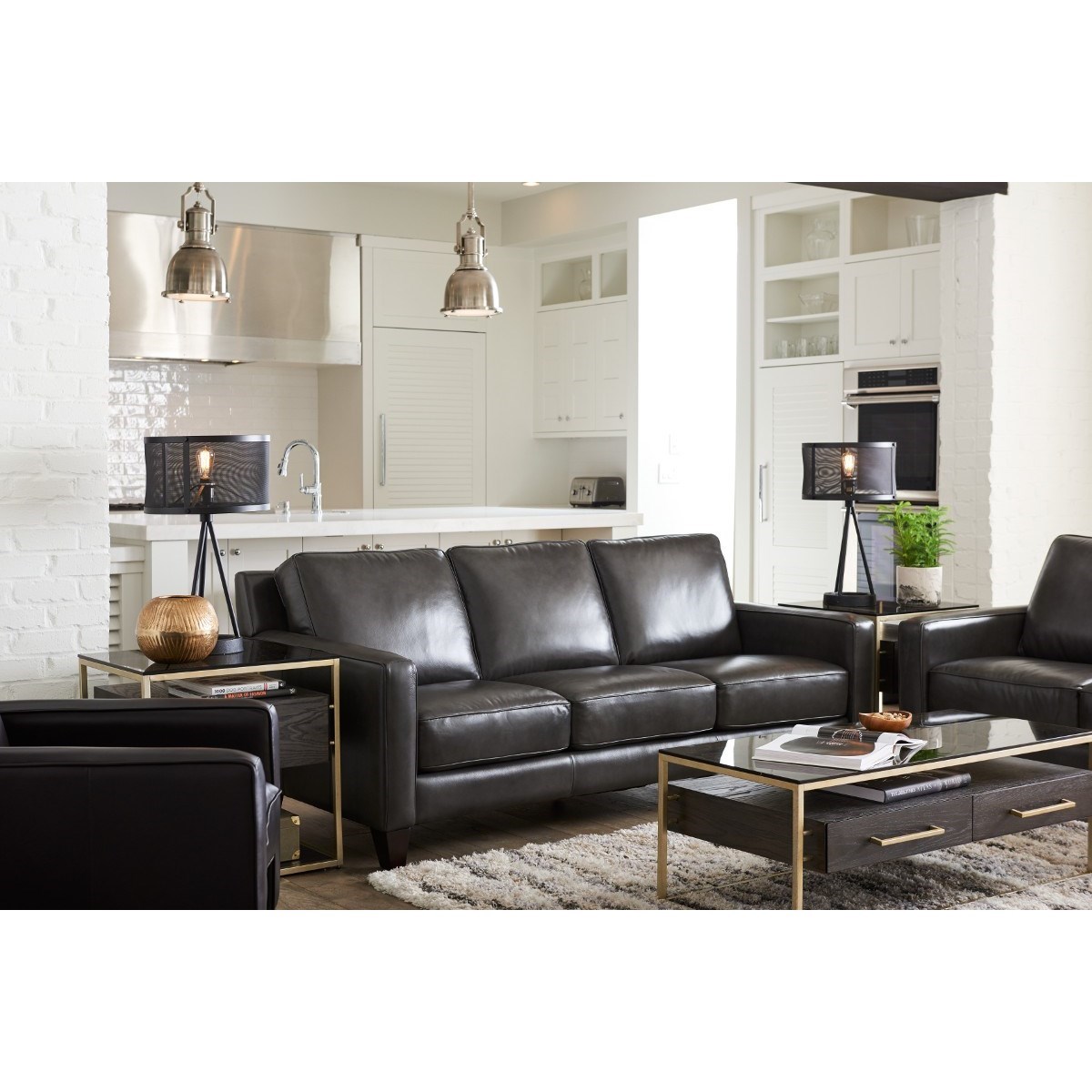La Z Boy Archer Contemporary Leather Sofa Reid S Furniture Sofas
