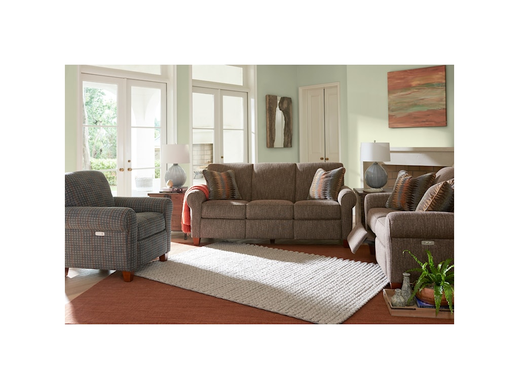 La Z Boy Bennett Duo Power Reclining Sofa With USB Charging Ports SuperStore Reclining Sofas
