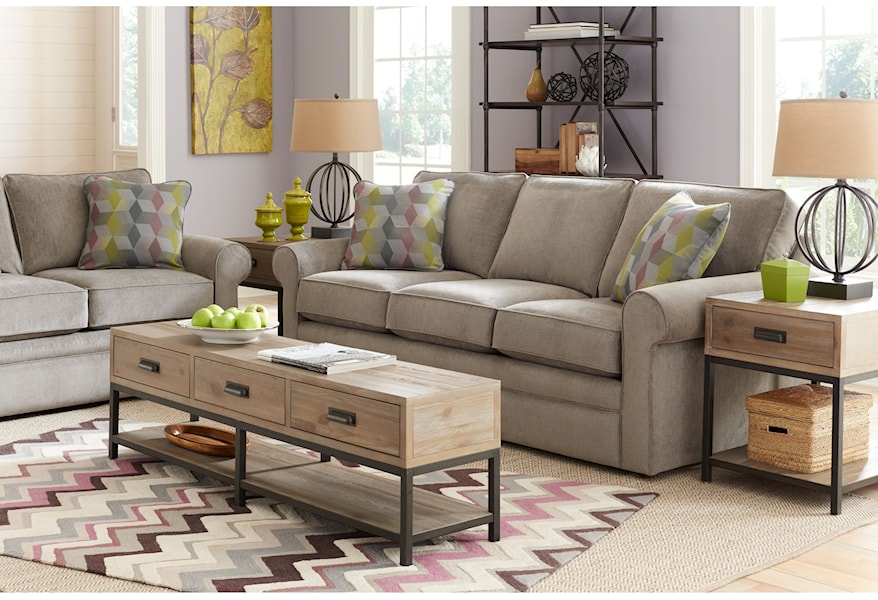 La Z Boy Collins Sofa With Rolled Arms Lindy S Furniture Company