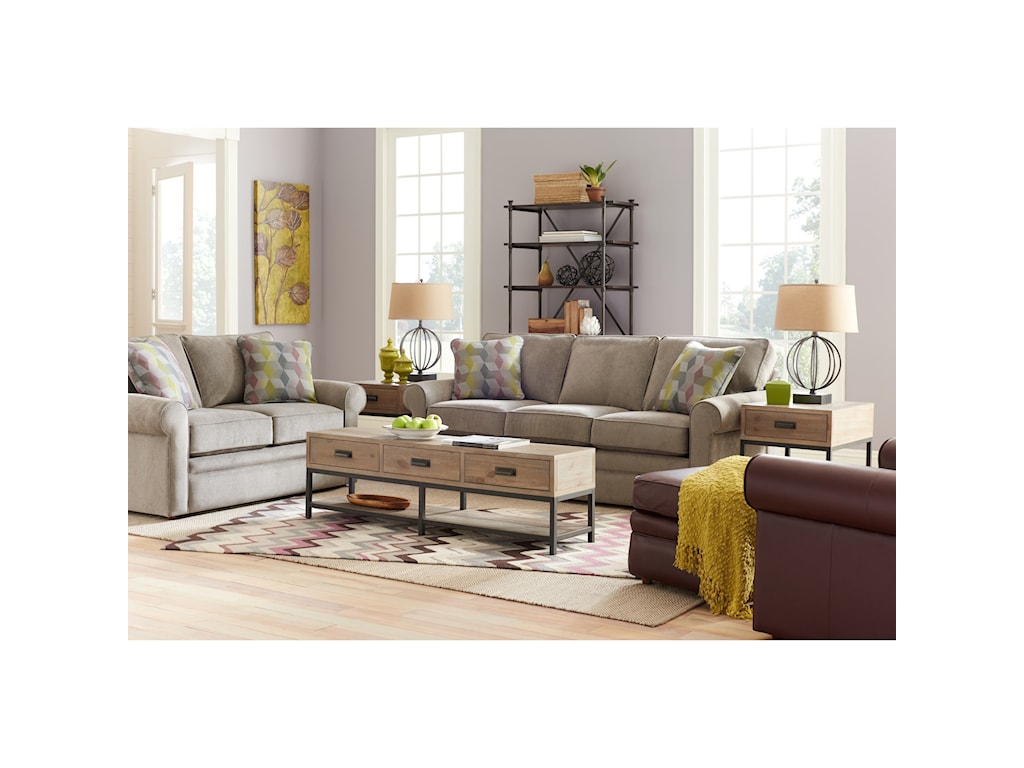 La Z Boy Collins Sofa With Rolled Arms Great American Home Store