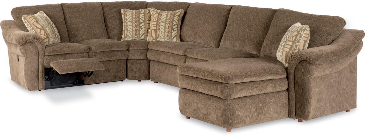 La Z Boy Devon 4 Piece Sectional Sofa With Ras Chaise And Full Sleeper Bennett S Furniture And Mattresses Reclining Sectional Sofas