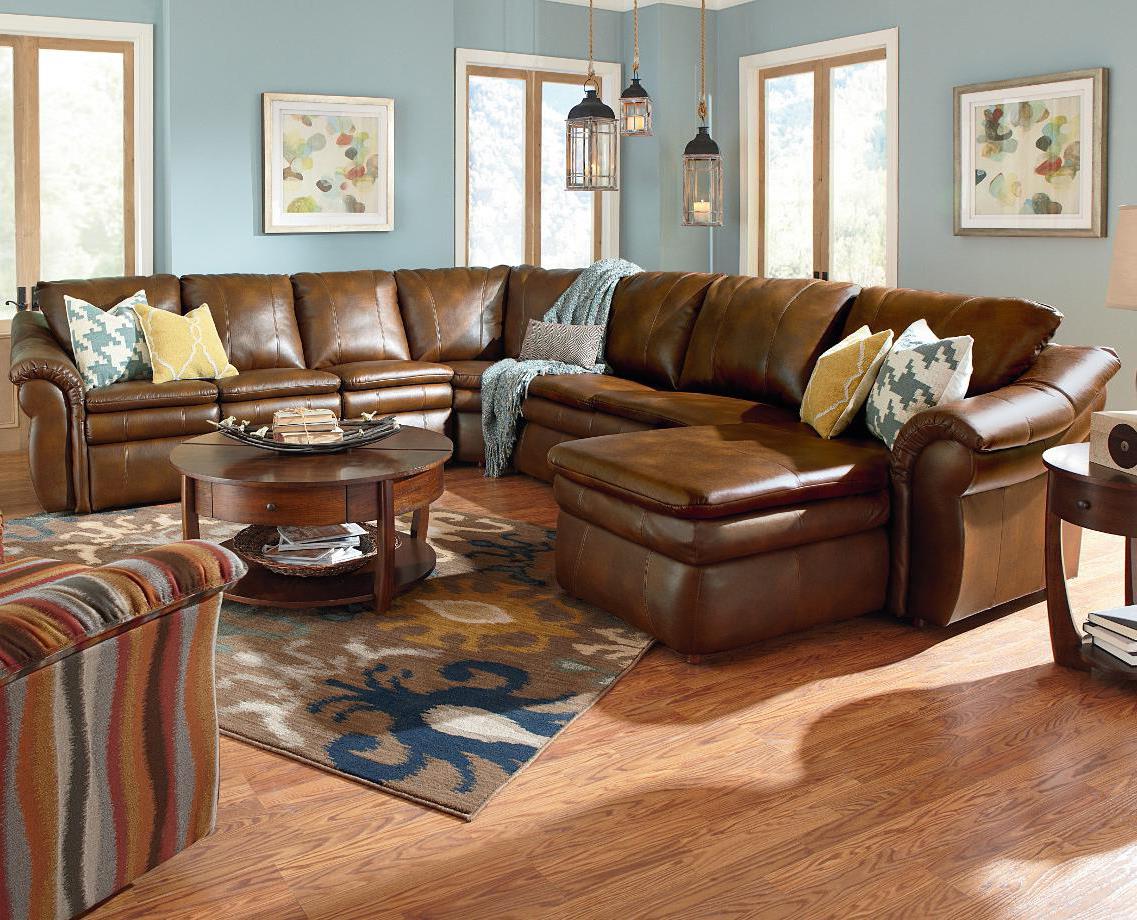 La-Z-Boy Devon 5 Piece Sectional with LAS Chaise and 2 ...