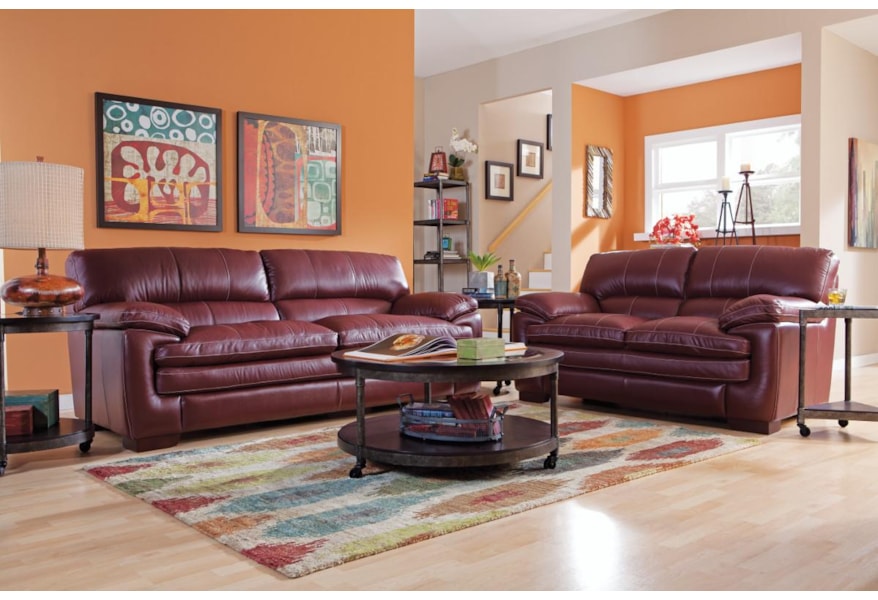 La Z Boy Dexter Casual Stationary Sofa With Pillow Top Arms And