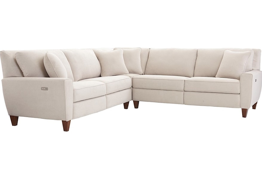 La Z Boy Edie Three Piece Power Reclining Sectional Sofa With Two