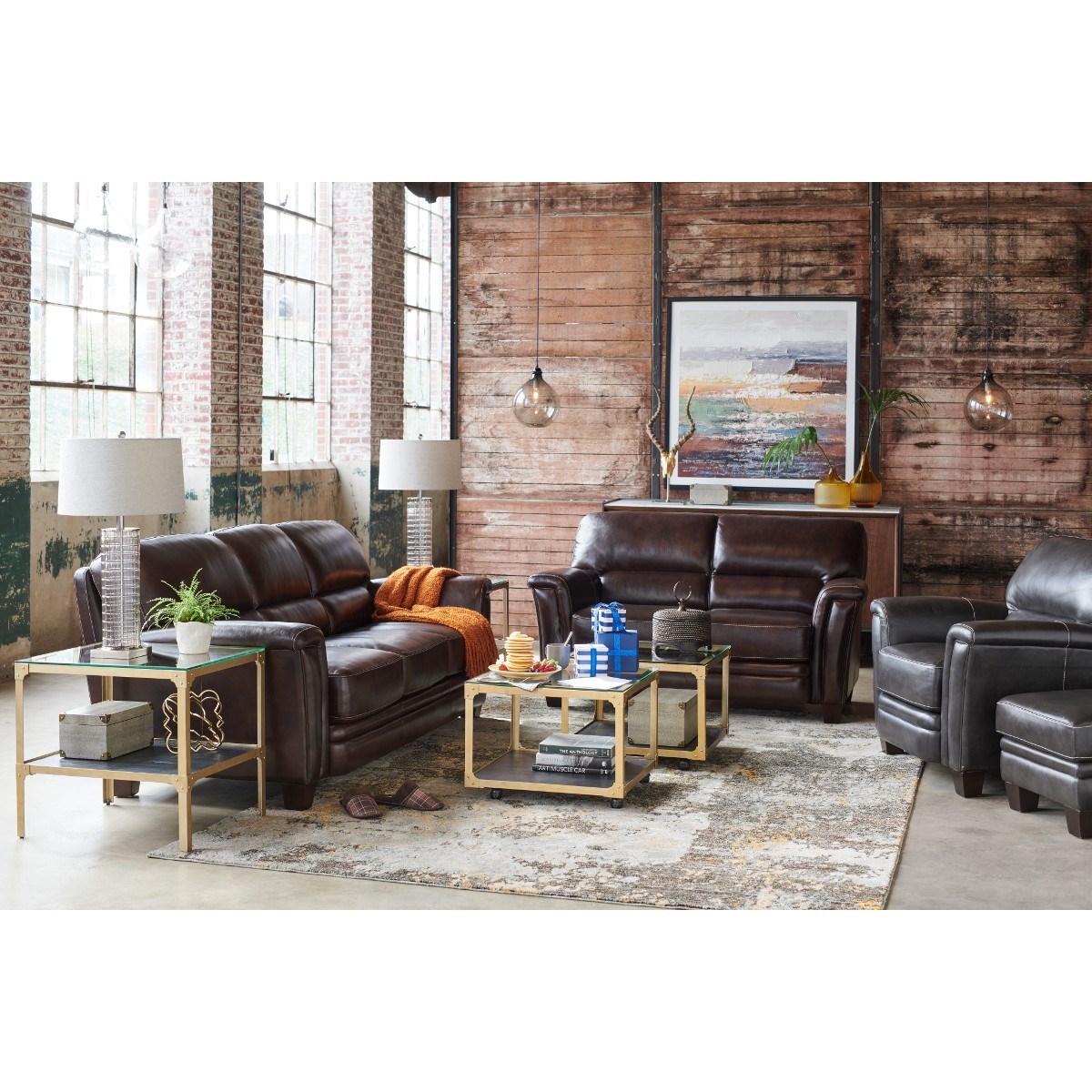 lazy boy brown leather sofa