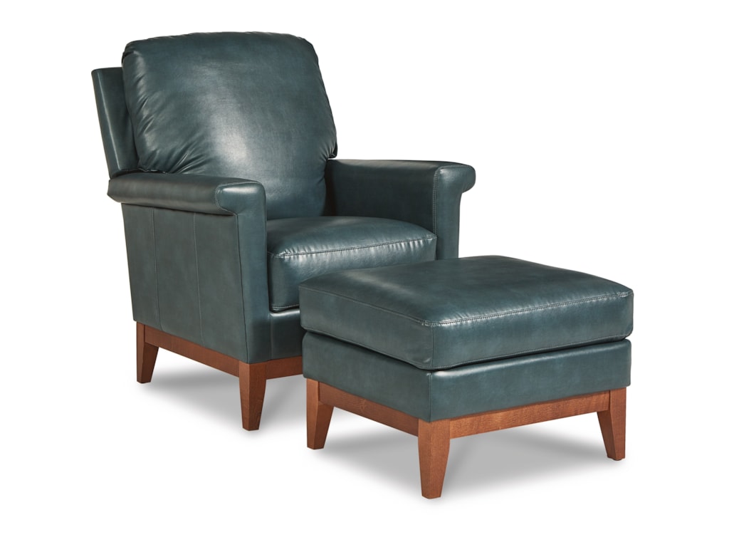 La Z Boy Ferndale Modern Chair And Ottoman With Solid Wood