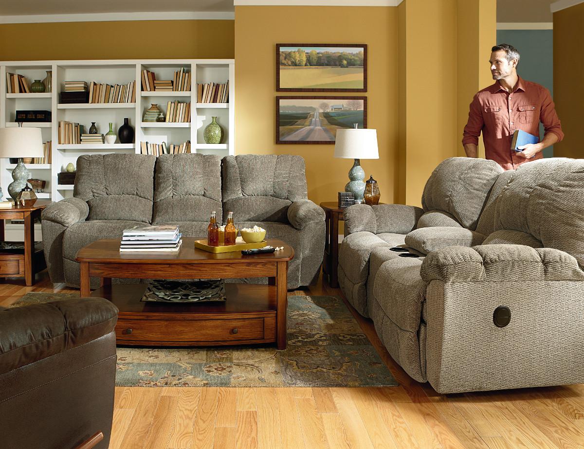 lazy boy microfiber reclining sofa