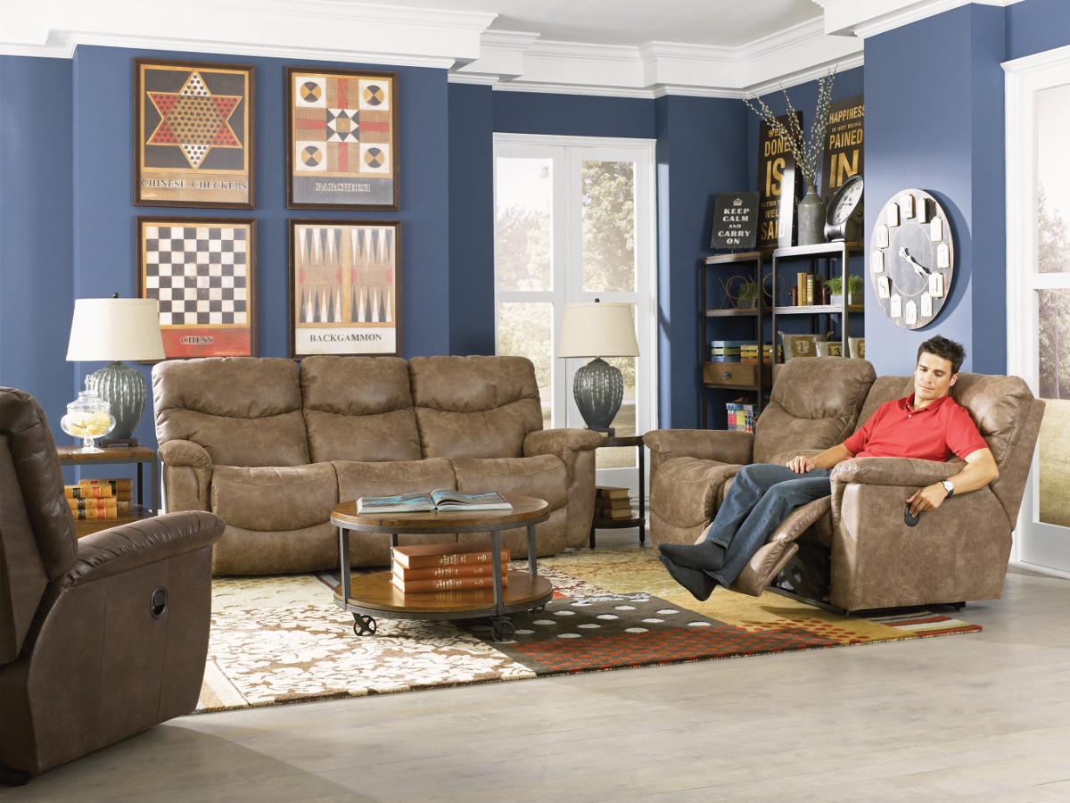 La Z Boy James Casual Power La Z Time Full Reclining Loveseat With Middle Console Pedigo Furniture Reclining Loveseats