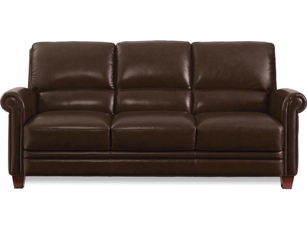La Z Boy Julius Leather Sofa With Bustle Back And Rolled Arms La Z Boy Juliussofa