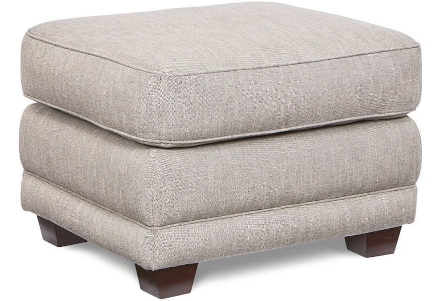 La Z Boy Kennedy Transitional Ottoman With Wood Block Legs Furniture Mart Colorado Ottomans