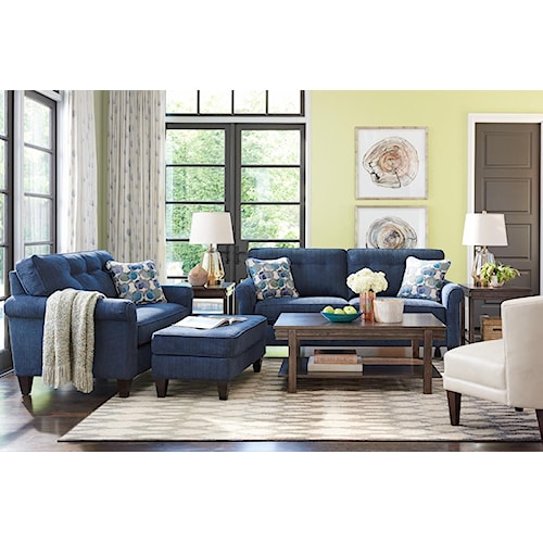 La Z Boy Laurel Stationary On Tufted Sofa Boulevard Home La Z Boy Laurel Stationary On Tufted Sofa Boulevard Home Furnishings Sofas