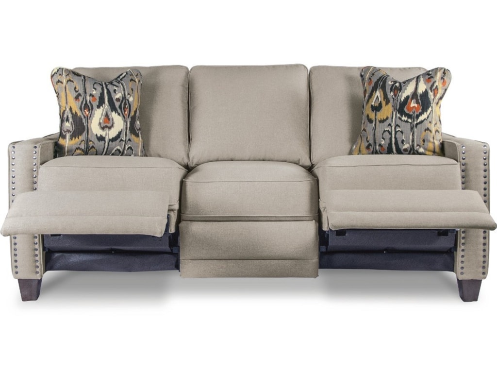 La Z Boy Makenna Duo Reclining Sofa With Usb Charging Ports Shown With Optional Nailheads La Z Boy Makennaduo Reclining Sofa