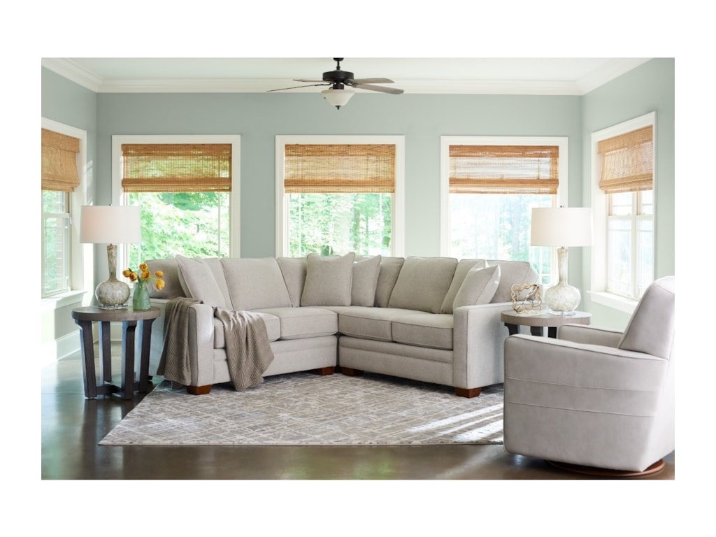 La Z Boy Meyer Contemporary 3 Piece Sectional With Corner Conlin S Furniture Sectional Sofas