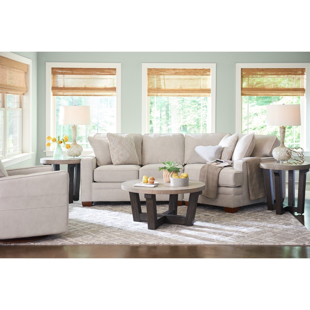 La Z Boy Meyer Contemporary 2 Piece Sectional With Left Sitting