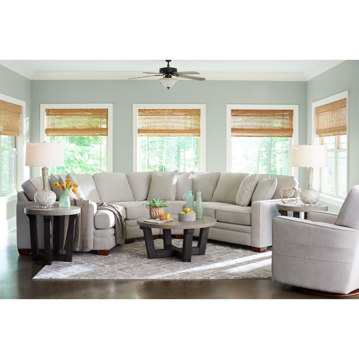 LaZBoy Meyer Contemporary 4Piece Sectional with RightSitting