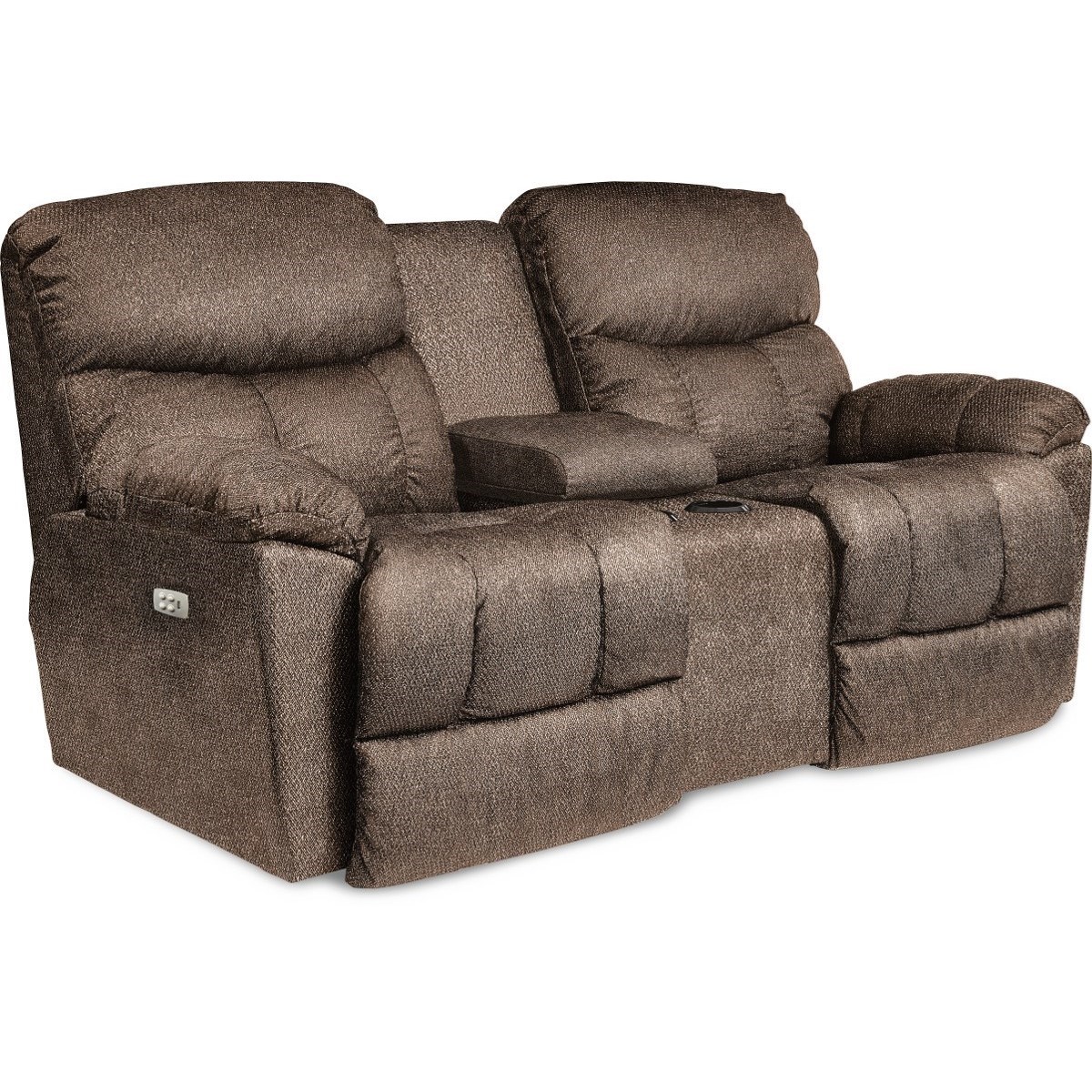 La Z Boy Morrison Casual Power Reclining Console Loveseat With Usb Charging Ports And Power Tilt Headrests Pedigo Furniture Reclining Loveseats