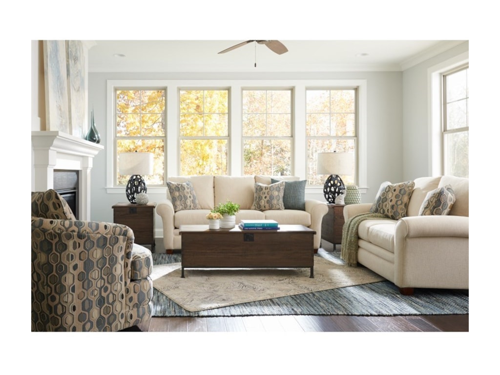 La Z Boy Natalie Transitional Stationary Loveseat With Sock Arms Conlin S Furniture Loveseats