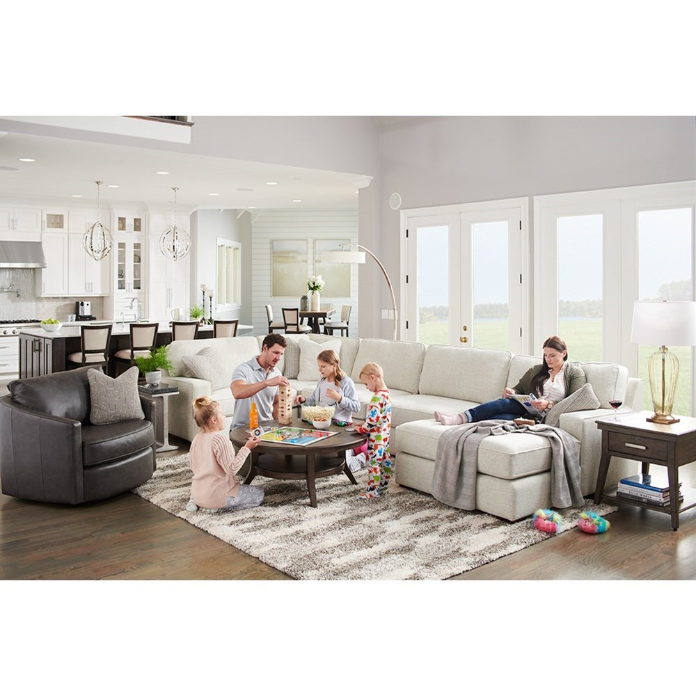 La Z Boy Paxton 4 Seat Premier Sectional Sofa With Comfort Core