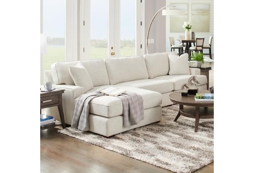 La Z Boy Paxton 3 Seat Chaise Sectional With Wide Chaise And