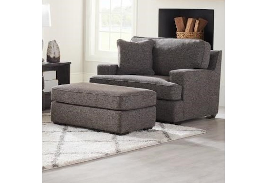 La Z Boy Paxton Contemporary Premier Oversized Chair Ottoman Set