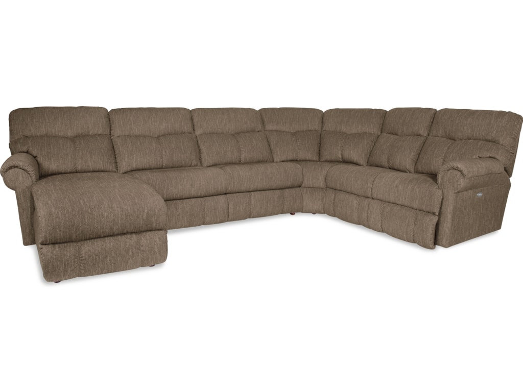 La Z Boy Sheldon Casual Four Piece Reclining Sectional With Laf La Z Boy Sheldon4 Pc Reclining Sectional W Laf Recl Chaise