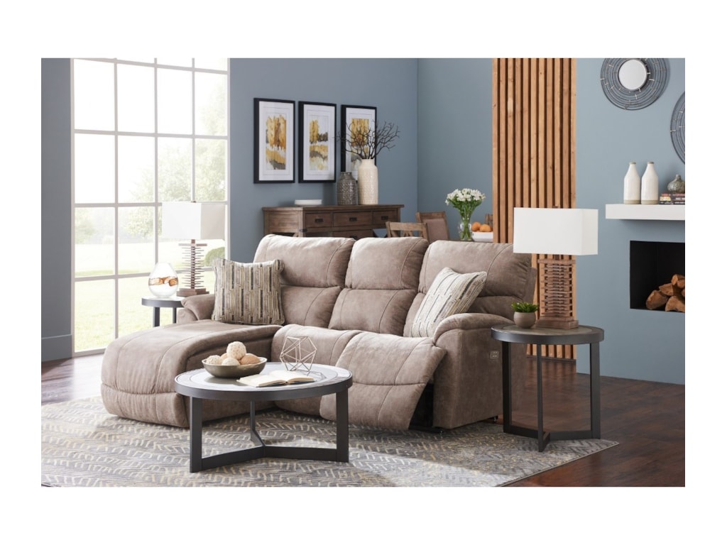 La Z Boy Trouper Two Piece Reclining Sectional Sofa With Right La Z Boy Trouper2 Pc Reclining Sectional Sofa W Ras Chaise