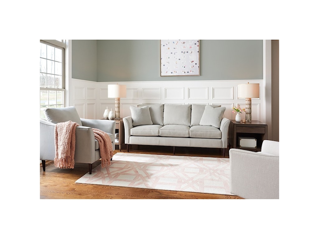 La Z Boy Violet Contemporary Sofa With Flared Arms And Comfortcore