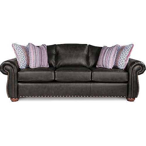 La-Z-Boy Wales Traditional Sofa with Rolled Arms and Two Sizes of Nailheads - Rotmans - Sofas ...