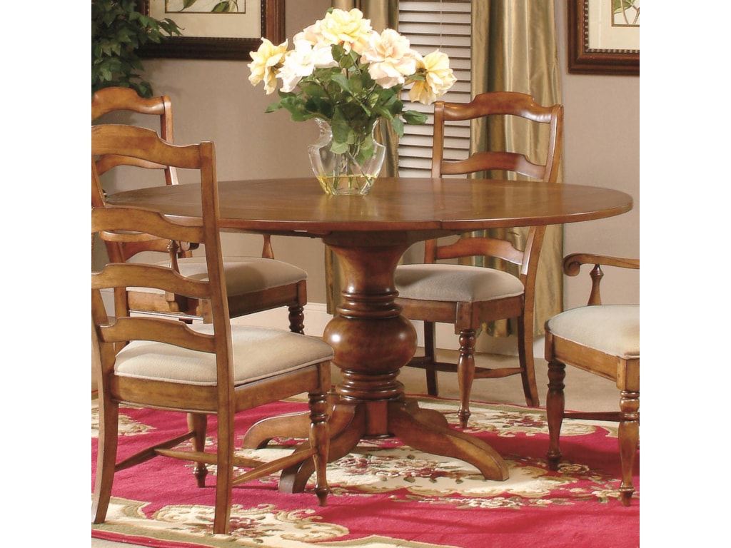 Harvest Round Pedestal Dinner Table By Lacquer Craft Usa At Royal Furniture