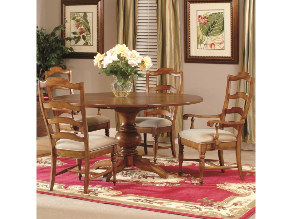 Harvest Round Pedestal Dinner Table By Lacquer Craft Usa At Royal Furniture