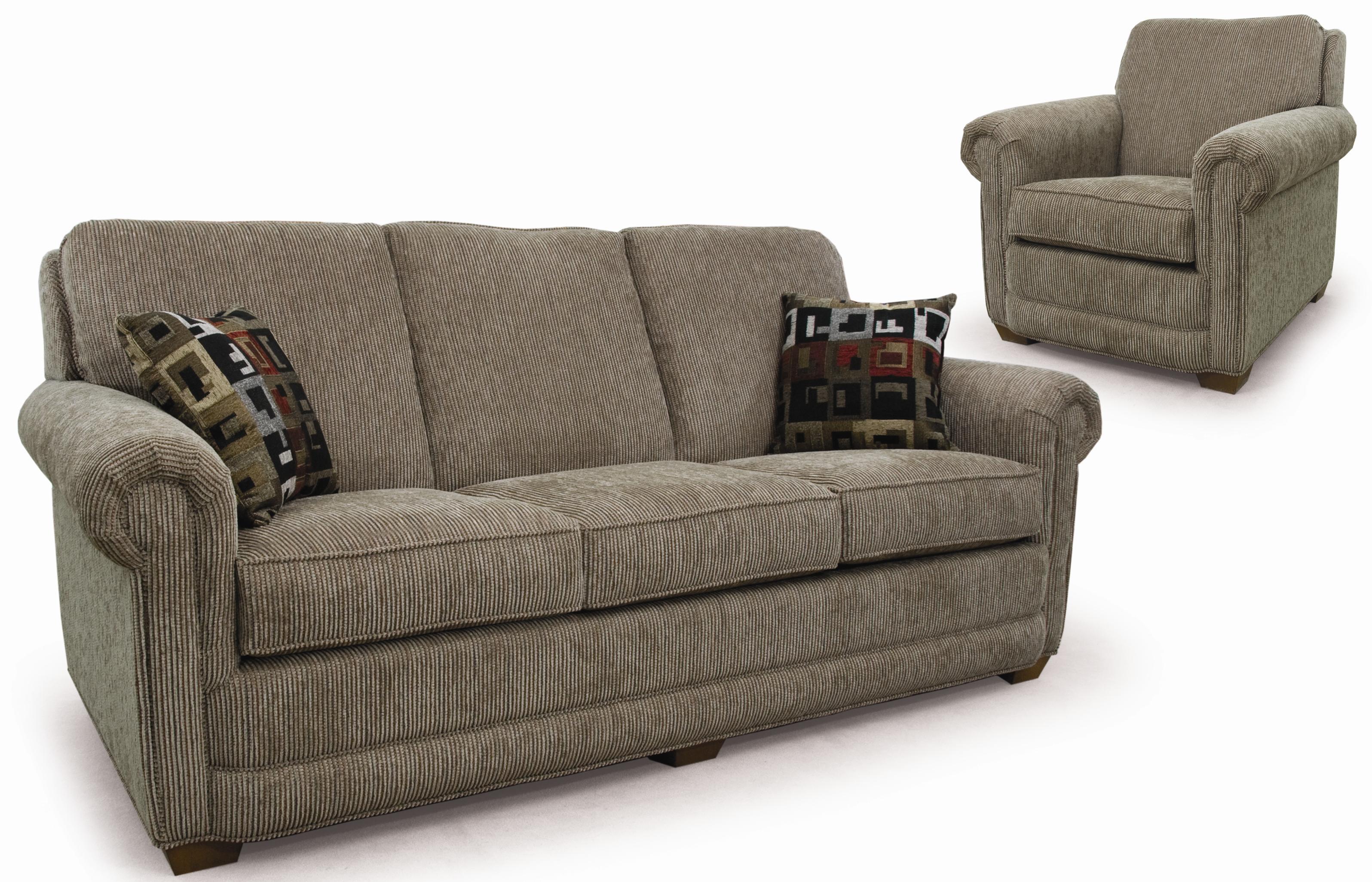 Lancer 80 Sofa With Rolled Arms And Tapered Wood Feet Sheely S Furniture Appliance Sofa