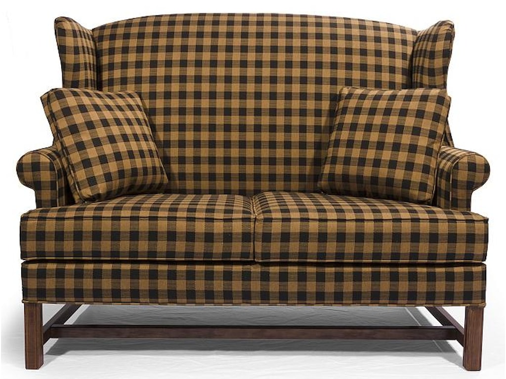 Star Homespun High Wing Back Settee With Rolled Arms Saugerties Star Homespunsettee