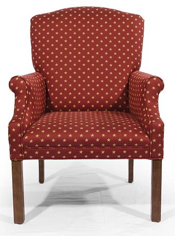 Lancer Homespun Upholstered Chair With Rolled Arms And Wood Legs H L Stephens Upholstered Chairs