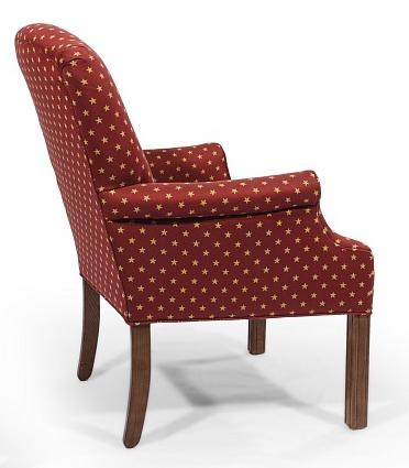 Lancer Homespun Upholstered Chair With Rolled Arms And Wood Legs H L Stephens Upholstered Chairs
