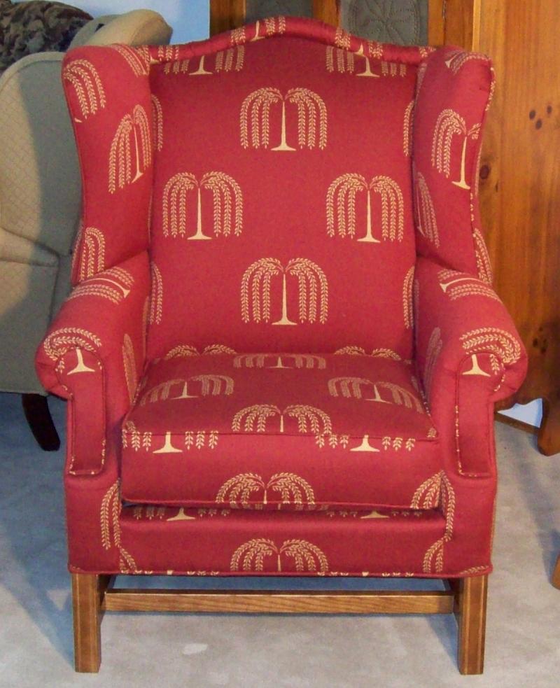Lancer Homespun High Wing Back Chair With Rolled Arms Sheely S