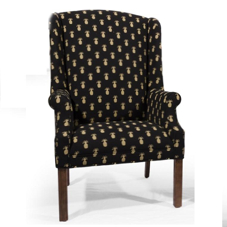Lancer Homespun Wing Back Chair With Chippendale Legs Sheely S Furniture Appliance Upholstered Chairs