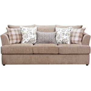 Lane 8009 Stationary Sofa With Tall Flared Arms And Farmhouse