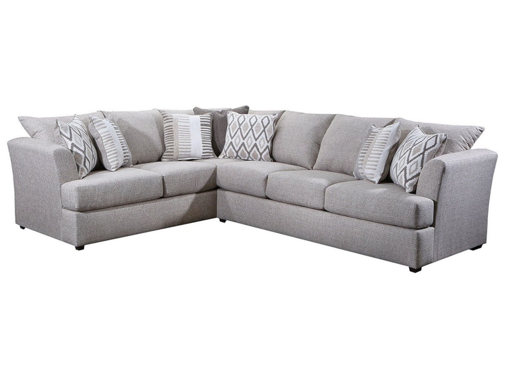 Lane 8009 Contemporary L Shape Sectional With Tall Flared Arms 8009 Contemporary L Shape Sectional