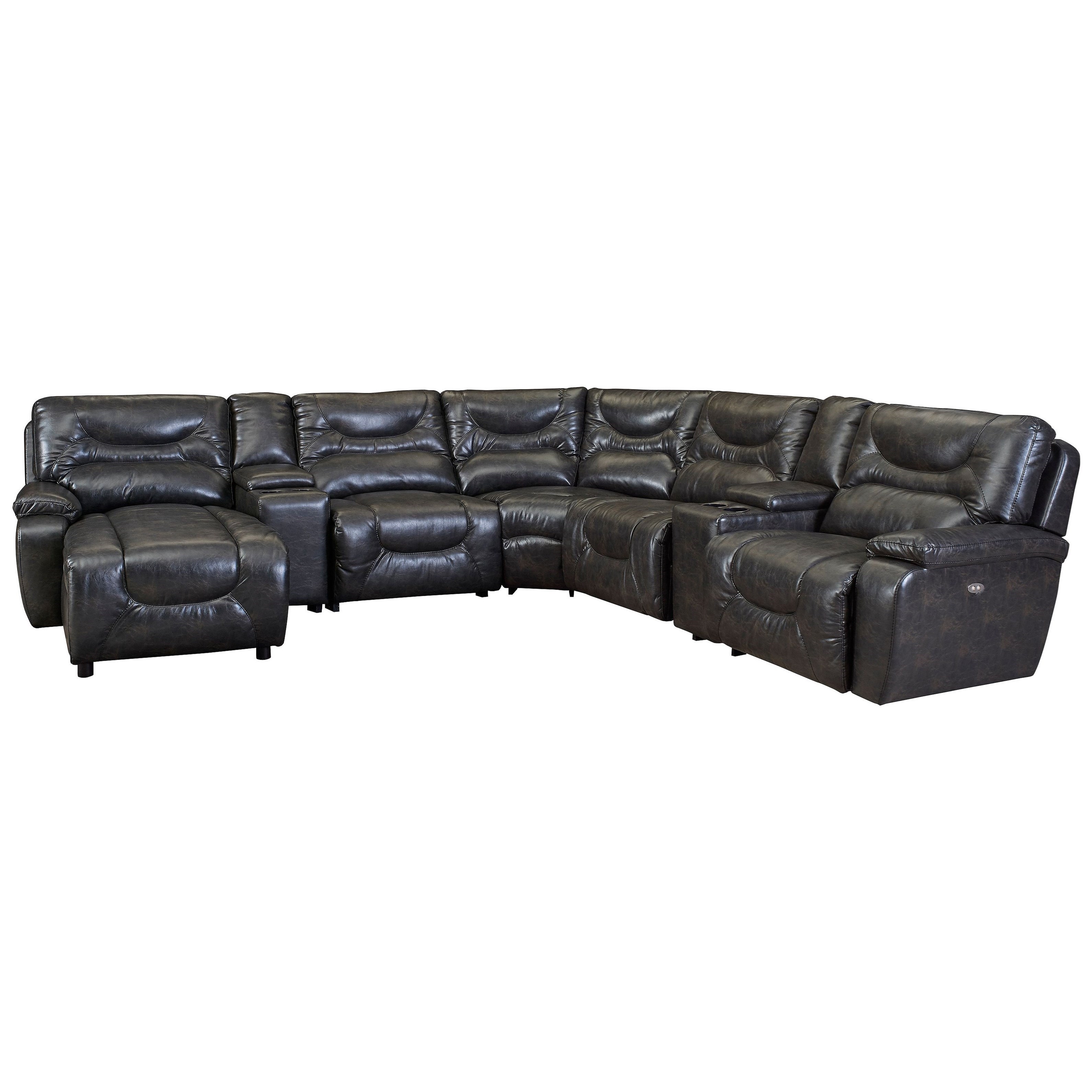 lane cruz power reclining leather sectional with laf power chaise L1KBTWRA