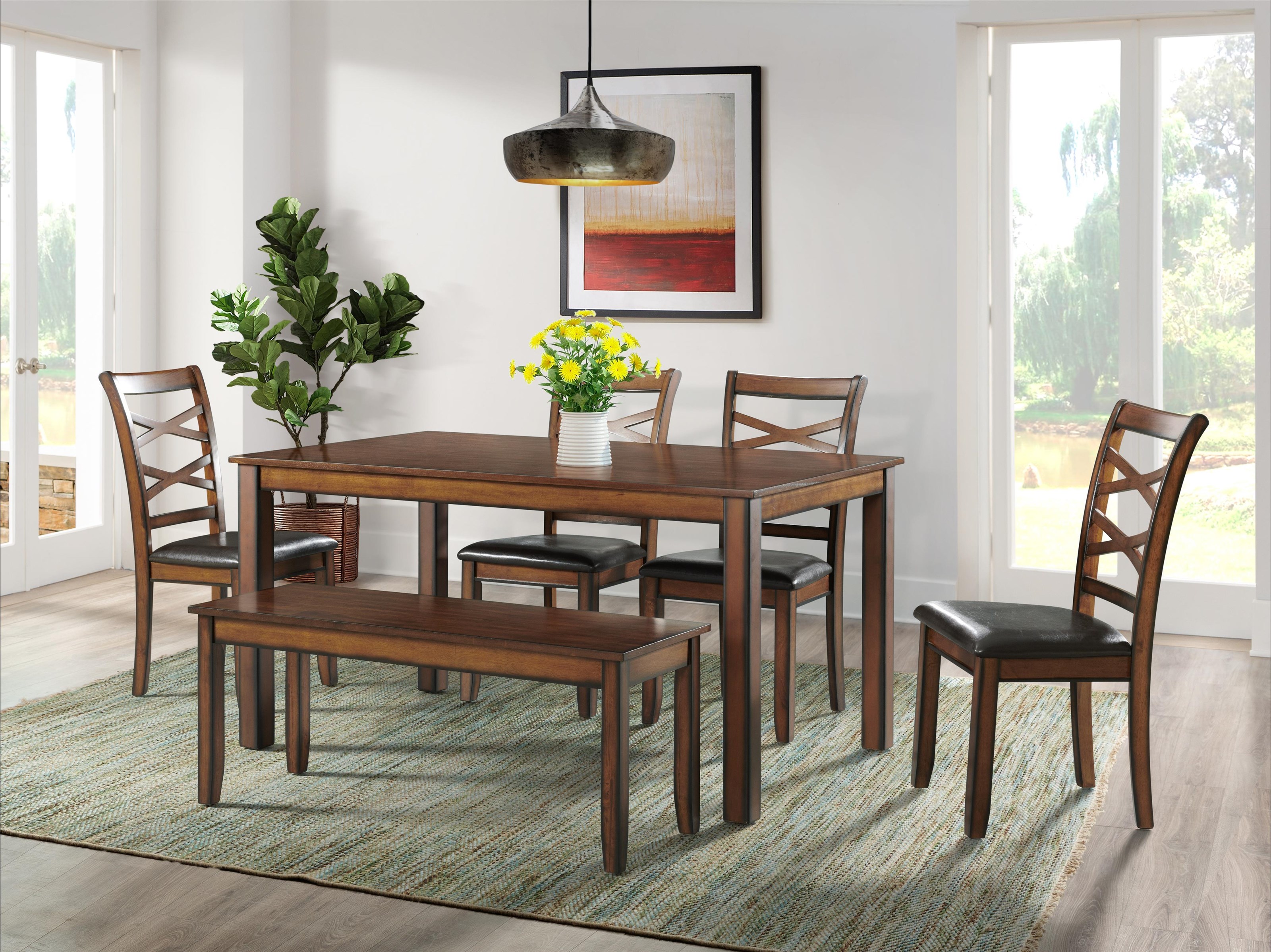 Lane Home Furnishings Dining Group In Box Scottsdale Table Bench And 4 Chairs Royal Furniture Casual Dining Room Groups