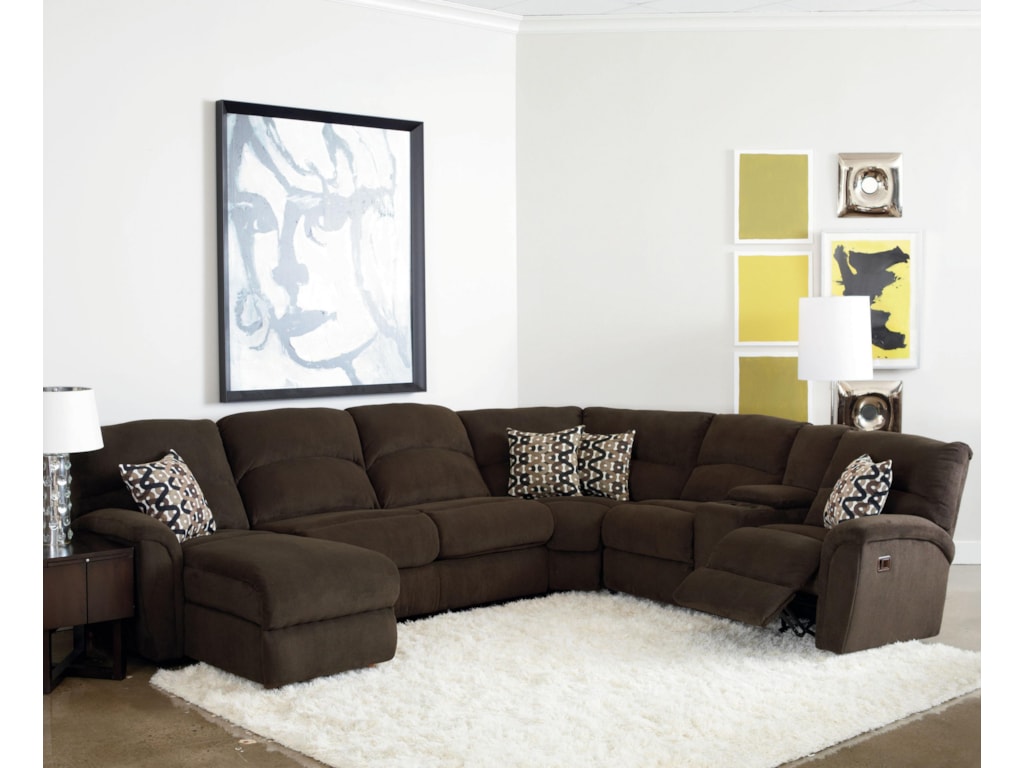Lane Grand Torino4 Pc Sectional Sofa w/ Sleeper and Console